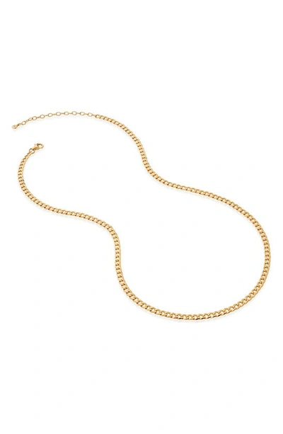 Monica Vinader Flat Curb Chain Necklace In Gold Plated