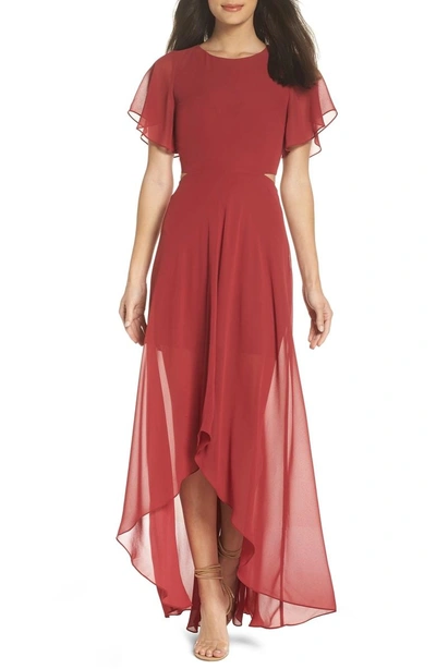 Ali & Jay Cutout Maxi Dress In Dusty Rose