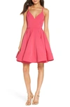 Mac Duggal Fit & Flare Cocktail Dress In Hot Pink