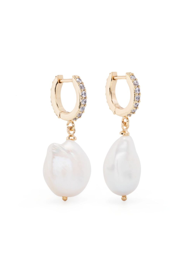 Kenneth Jay Lane Pearl-pendant Earrings In Gold