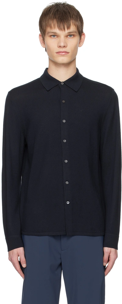 Theory Lorean Fine-knit Shirt In Blue