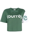 Courrèges Colour Block Cropped T In Green