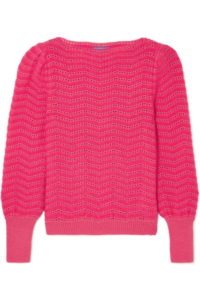 M.i.h. Jeans Celia Pointelle-knit Mohair-blend Sweater In Pink