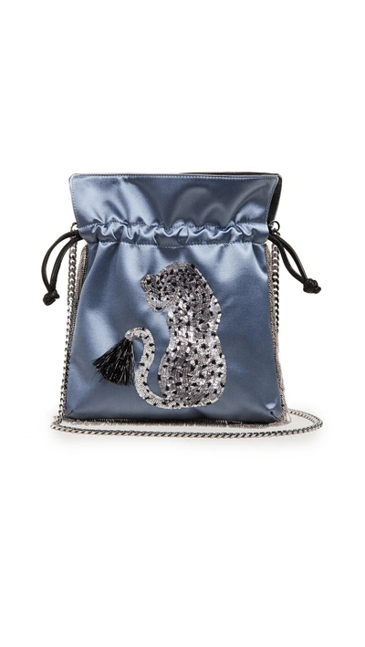 Les Petits Joueurs Trilly Cheetah Pouch In Azure