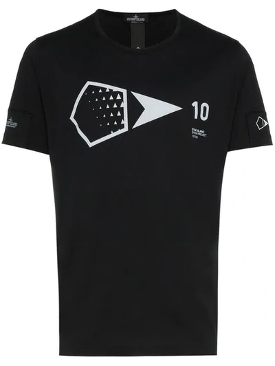 Stone Island Shadow Project Shadow Project Printed Cotton-jersey T-shirt In Black