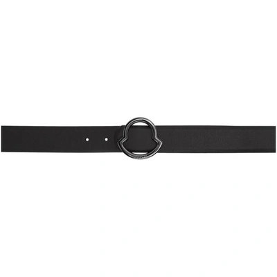 Moncler Black Logo Belt In 47-999.blk