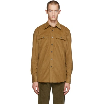 Prada Tan Cammello Two Pocket Shirt In F0040