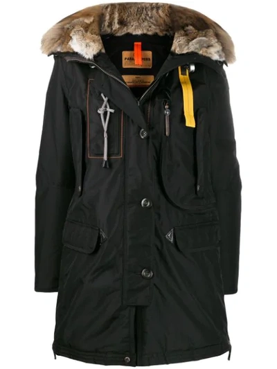 Parajumpers Fur Trimmed Parka In Black