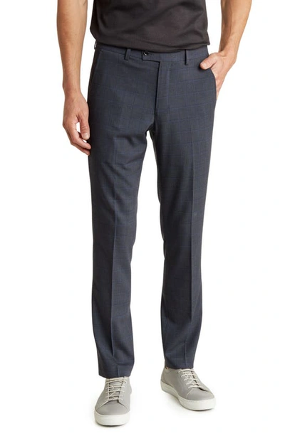 Original Penguin Windowpane Dress Pants In Heather Charcoal