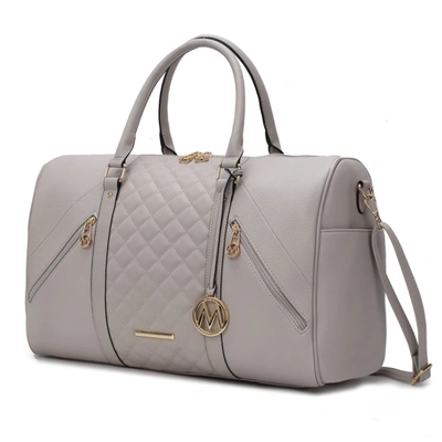 Mkf Collection By Mia K Allegra Vegan Leather Women's Duffle In Grey