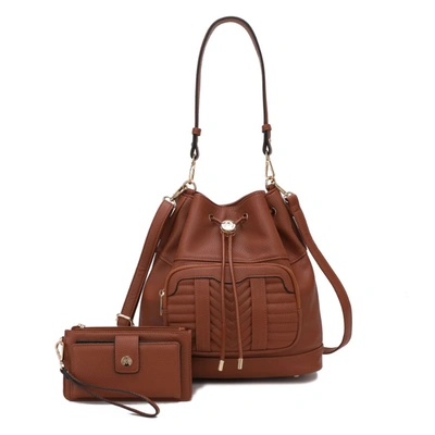 Mkf Collection By Mia K Ryder Vegan Leather Women's Shoulder Bag With Wallet - 2 Pieces In Green