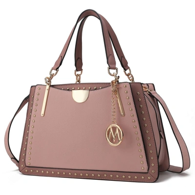 Mkf Collection By Mia K Aubrey Vegan Leather Multi Compartment Satchel Handbag - Color Block