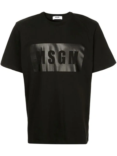 Msgm Logo Print T-shirt In Black