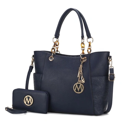Mkf Collection By Mia K Merlina Embossed Pockets Vegan Leather Women's Tote Bag With Wallet - 2 Pieces In Multi
