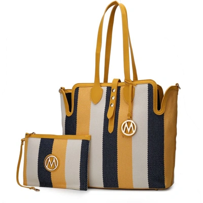 Mkf Collection By Mia K Juliana Oversize Tote Handbag & Wristlet In Yellow