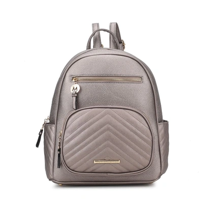 Mkf Collection By Mia K Romana Vegan Leather Women's Backpack In Silver