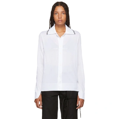 Mm6 Maison Margiela Long-sleeved Knitted Polo Shirt In 100f Offwht