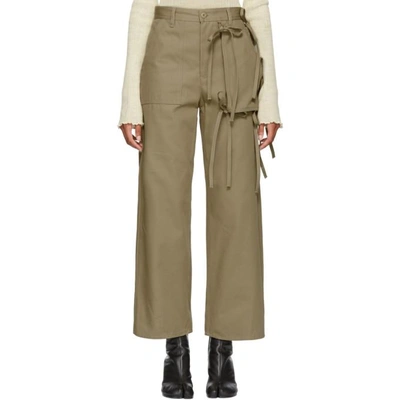 Mm6 Maison Margiela Beige Cargo Tie Trousers In 114 Beige