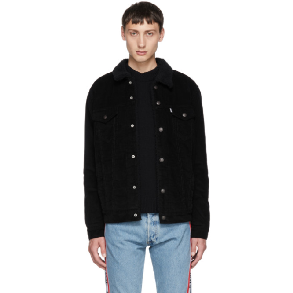 levi's type 3 sherpa trucker black