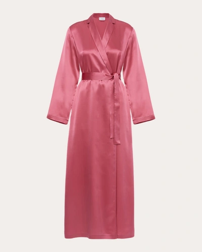 La Perla Women's Long Silk Robe In Pink