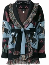 Alanui Embroidered Belted Cardigan - Black