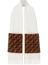 Fendi Touch Of Fur Scarf In White