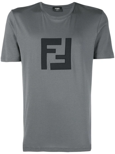 Fendi Ff Logo T-shirt - Grey