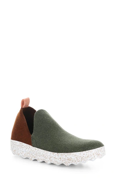 Asportuguesas By Fly London City Slip-on Sneaker In 000 Green/ Brown