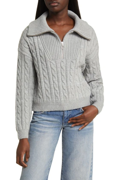 Bp. Quarter Zip Sweater In Grey Heather