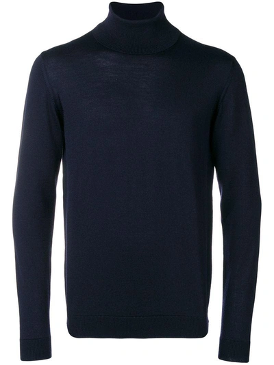 Roberto Collina Roll-neck Fitted Sweater - Blue