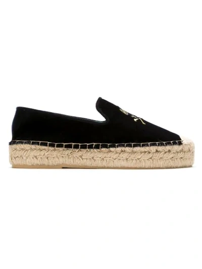 Blue Bird Shoes Skull Espadrilles In Black