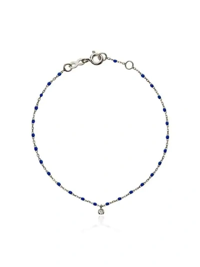 Gigi Clozeau 18k White Gold 17 Cm Beaded Diamond Bracelet In Blue