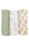 Little Unicorn 3-pack Muslin Swaddle Blanket In Desert Night