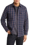 Nordstrom Colville Trim Fit Snap Front Shirt In Navy- Brown Colville Plaid