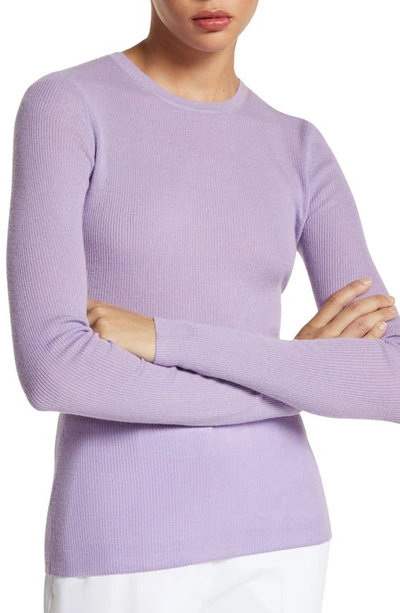 Michael Kors Hutton Cashmere Rib Sweater In Freesia