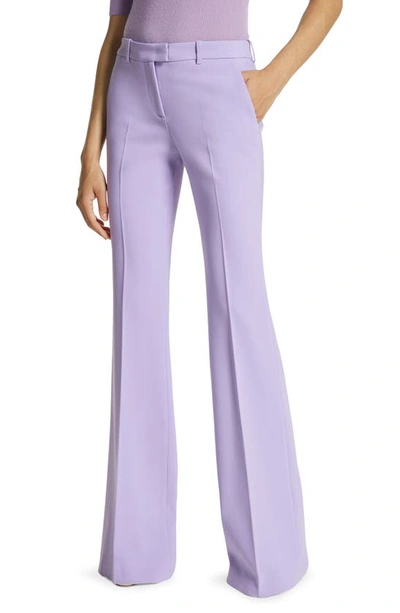 Michael Kors Haylee Stretch Virgin Wool Blend Flare Leg Pants In Freesia