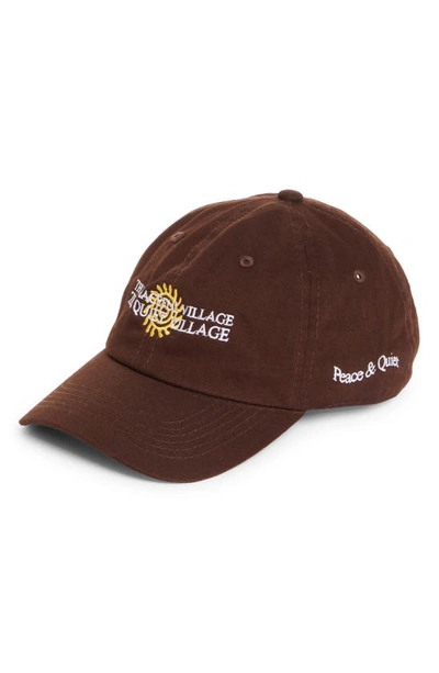 Museum Of Peace And Quiet Museum Of Peace & Quiet X Disney 'the Lion King' Peaceful Village Embroidered Baseball Cap In Brown