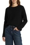 Nordstrom Rib Organic Cotton & Merino Wool Sweater In Black