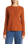 Nordstrom Rib Organic Cotton & Merino Wool Sweater In Rust Gingersnap