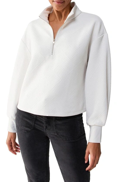 Sanctuary Quilted Half Zip Top In White