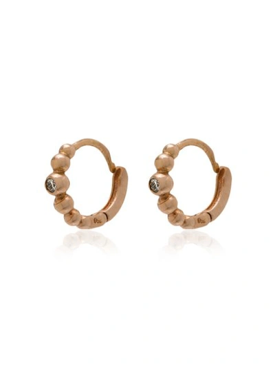 Gigi Clozeau 18k Rose Gold Lucky Diamond Mini Hoop Earrings In Metallic
