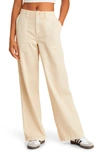 Bp. Utility High Waist Wide Leg Pants In Ivory Fog