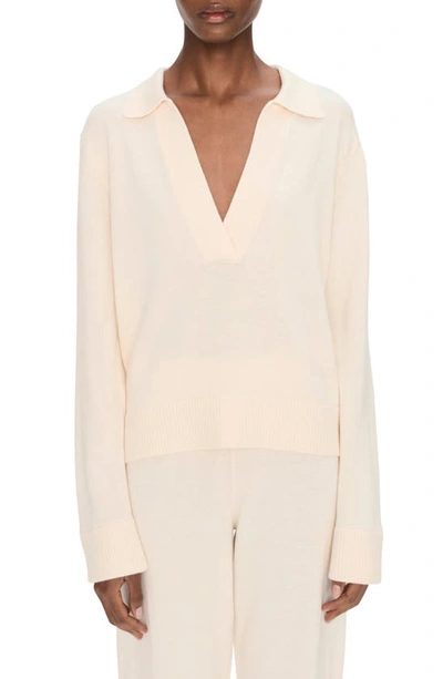 Simkhai Cotton & Cashmere Polo Sweater In Ivory