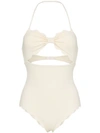 Marysia Scalloped Edge Bandeau Swimsuit - White