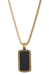 American Exchange Stone Pendant Necklace In Gold/ Black