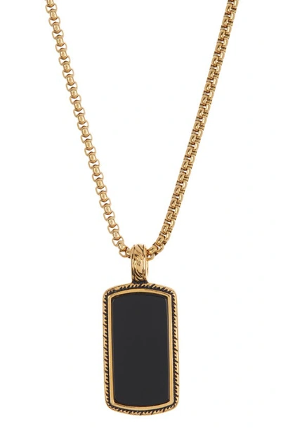 American Exchange Stone Pendant Necklace In Gold