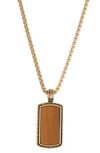 American Exchange Stone Pendant Necklace In Gold/ Tiger Eye