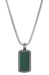 American Exchange Stone Pendant Necklace In Silver/ Green
