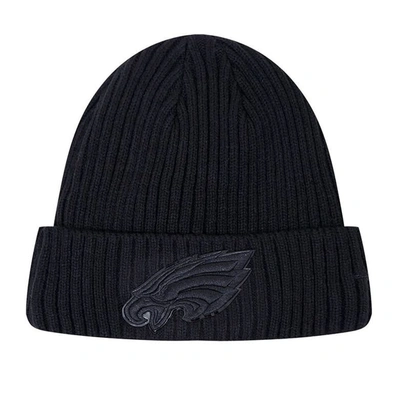 Pro Standard Philadelphia Eagles Triple Black Cuffed Knit Hat