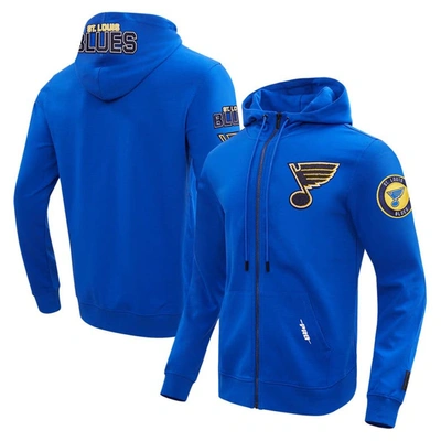 Pro Standard Blue St. Louis Blues Classic Chenille Full-zip Hoodie Jacket